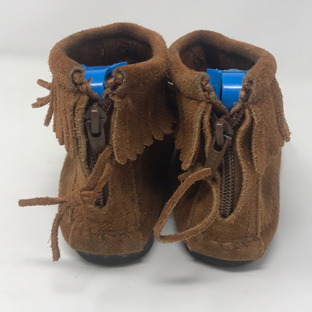 Minnetonka sz 2 low shoe boot leather moccasins - Picture 3 of 10